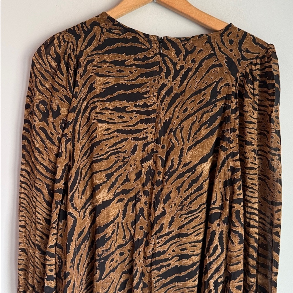 GANNI PRINTED GEORGETTE DRESS TIGER - Picture 10 of 15